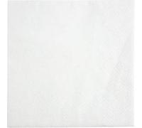 Serviettes Cocktail 2 Plis Format 1/4 Recyclable 240mm Blanches x 4000 Fiesta Blanc G