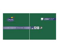 Serviettes cocktail Duni 3 plis uni vert chasseur 24 x 24 cm 250 pièces