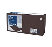 Serviettes cocktail en papier Tork, coloris cacao, le colis de 200