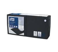 Serviettes cocktail en papier Tork, coloris noir, le colis de 200