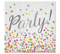 Serviettes Confettis Fête 33x33cm - 16 Pièces