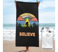 Serviettes Croyant Drôle Ovni Sasquatch Alien Bigfoot Drap De Plage Séchage Rapide Serviette De Plage sans Sable Serviette De Sauna pour Voyage Natation Camping 70X140Cm