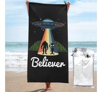 Serviettes Croyant Farfelu Ovni Extraterrestre Bigfoot Serviette De Sauna Séchage Rapide Serviette De Plage Légère Drap De Bain pour Piscine Camping Natation 70X140Cm