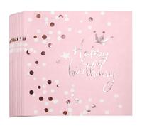 Serviettes d'anniversaire, 36 serviettes roses, décoration de table serviettes d'anniversaire Happy Birthday Décoration Serviettes en papier Décoration d'anniversaire Serviette Rose Gold Fille