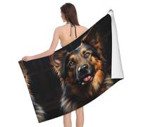 Serviettes de bain absorbantes en microfibre à motif de berger allemand - Serviettes de bain douces et respectueuses de la peau pour la maison, la salle de sport, le spa, la piscine et plus encore