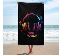 Serviettes De Bain Je Ne T'Entends Pas, Je Joue Au Casque (Impression) Serviette Douce Hautement Absorbant Adultes Enfants Serviettes, pour Randonnée, Le Camping, Les Voyages, 80x130cm