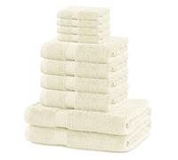 Serviettes de bain - Lot de 4 + 2 Draps - Coton écru - 535 g/m² - Absorbantes et élégantes