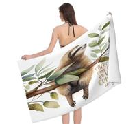 Serviettes De Bain Motif d'impression d'un Animal Fendu sur Une Branche d'arbre Serviette De Voyage Pliable Légère Et Portable Couverture De Voyage, pour Surf, Douche, Les Voyages, 80x130cm