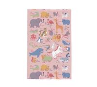 Serviettes De Bain Tableau Alphabétique des Noms d'animaux ABC Serviette De Voyage Pliable Doux Drap De Bain, pour Surf, Les Voyages, Sport, 40x70cm