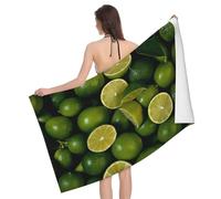 Serviettes de bain vert citron frais pour salle de bain, 81,3 x 132,1 cm, serviette de plage en microfibre légère, anti-sable, séchage rapide, serviette de bain absorbante pour hôtel, salle de sport,