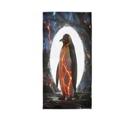 Serviettes De Bidet Manchot De Lave sur Un Sol Rocheux Serviettes pour Le Visage Douces Agréable pour Peau Serviette À Mains 40X70Cm pour Quotidien Vacances Toilettes