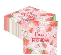 serviettes de cocktail en papier jetables thème fraise pour baby showers