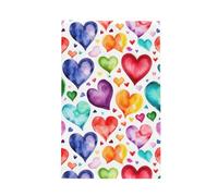 Serviettes de cuisine en tissu gaufré impression coeurs arc-en-ciel 16 x 26 pouces torchons de cuisine super absorbants pour le nettoyage