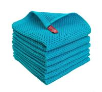 Serviettes de nettoyage avec texture gaufrée super absorbantes en microfibre pour brillance des traces (bleu)