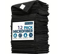 Serviettes de nettoyage de voiture en microfibre épaisse, 10/5/3/1 pièces, doux, séchage rapide, miroirs de fenêtre, chiffons d'essuyage, chiffons de nettoyage à Double couche pour la maison White
