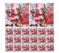 Serviettes de Noël imprimées Serviettes de table décoratives carrées 2 plis