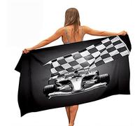 Serviettes de Plage Extra Large Microfibre pour Homme Ado Garçon Swim Spa Travel Yoga Sports Camping Sunbed Cover Bain ou Douche à la Maison Racing Pattern (Colour 2, XXL 150 x 200 cm)
