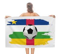 Serviettes de plage sur le thème du football, drapeau de la République centrafricaine, résistantes au sable, douces, à séchage rapide, serviette de bain, serviette de camping, de sport, de piscine