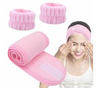 Serviettes de poignet - Bandes de lavage en microfibre pour le visage - Bandes absorbantes avec bande élastique douce - Accessoire pratique pour les femmes et les filles - Pour nettoyer le visage en