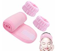 Serviettes de poignet pour laver le visage - En fibre absorbante - Bandes en microfibre - Kit de spa - Wraps pour l'autorité du visage - Design anti-humidité - Tissu doux anti-éclaboussures