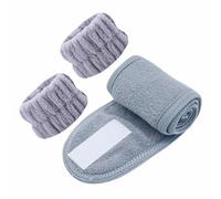Serviettes de poignet pour laver le visage - En fibre absorbante - Bandes en microfibre - Kit de spa - Wraps pour l'autorité du visage - Design anti-humidité - Tissu doux anti-éclaboussures