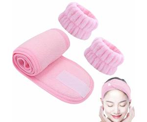 Serviettes de poignet pour laver le visage - En fibre absorbante - Bandes en microfibre - Kit de spa - Wraps pour l'autorité du visage - Design anti-humidité - Tissu doux anti-éclaboussures
