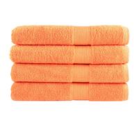Serviettes de Qualité Supérieure Essuie-Mains Salle de Bain 4 pcs Orange vidaXL