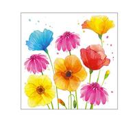 Ambiente - 20 SERVIETTES PAPIER FLEURS D'ÉTÉ COLORÉES 33CM