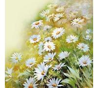 Serviettes de table - AMBIENTE - Paquet de 20 - 3 plis - 33x33cm - En papier de soie - Jetable - Motif fleurs face au soleil