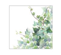 Serviettes de table - AMBIENTE - Paquet de 20 - 3 plis - 33x33cm - En papier de soie - Jetable - Motif hedera blanc