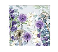 Serviettes de table - AMBIENTE - Paquet de 20 - 3 plis - 33x33cm - En papier de soie - Jetable - Motif lunaria vert