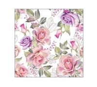 Serviettes de table - AMBIENTE - Paquet de 20 - 3 plis - 33x33cm - En papier de soie - Jetable - Motif roses anciennes