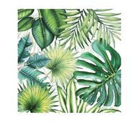 Serviettes de table - AMBIENTE - Paquet de 20 - 3 plis - 33x33cm - En papier de soie - Jetable - Motif tropical leaves