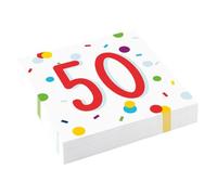 Serviettes de table - AMSCAN - 50 ans - Multicolore - 33 x 33 cm - 20 pièces