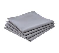 Atmosphera - Serviettes de table - 4 serviettes en coton - 40 x 40 cm - Gris clair - Lavable