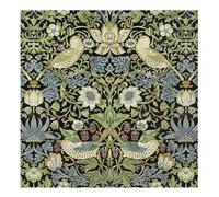 Serviettes de table carrées en papier 3 plis Motif voleur de fraises William Morris (V&A) Noir 33 cm