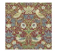 Serviettes de table carrées en papier 3 plis Motif voleur de fraises William Morris (V&A) Rouge 33 cm