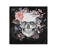 Serviettes de table CaTaKu - Motif tête de mort - Lavable et réutilisable - Pour fête, maison, cuisine, décoration - 50,8 x 50,8 cm Décontracté 20" x 20" multicolore