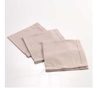 Serviettes de table - DOUCEUR D'INTERIEUR - Lot de 3 - 40 x 40 cm - Coton naturel - Couleur lin