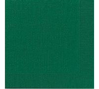Serviettes de table Duni 4 plis Tissue gaufré Uni vert foncé 40x40cm 50 pièces
