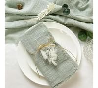 Serviettes de Table en Gaze de Coton Beige de noël, 24 pièces, 32x32cm, réutilisables, torchons de thé, décor de Table pour fête de Mariage, bavures rétro