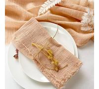 Serviettes de table en gaze de coton rose 32x32cm, 24 pièces, torchon réutilisable, décor de Table de fête de mariage, de noël, bavures rétro