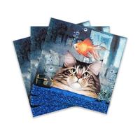 Serviettes de table en papier coloré, 20 serviettes Shabby Chic pour le mariage, le dîner, le thé et la douche, Cat's Dream