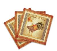 Serviettes de table en papier coloré, 20 serviettes Shabby Chic pour le mariage, le dîner, le thé et la douche, Bon Appetit！