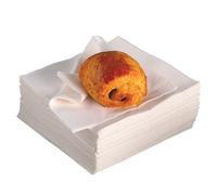 Serviettes de table en papier Lucart 2 plis, coloris blanc, lot de 48 x 50