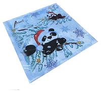 Serviettes de table en papier motif pandas dans la neige - Environ 33 x 33 cm