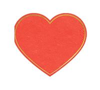 Serviettes de table en papier rouge en forme de cœur pour dîner romantique, fiançailles, décoration pour la Saint Valentin.