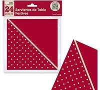 SERVIETTES DE TABLE FESTIF X 24 ROUGE