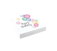 serviettes de table Happy Birthday 16,5 cm papier pastel 20 pièces