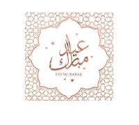 Serviettes de table jetable en papier - EID MUBARAK - 20 unités - Or rose - Rose